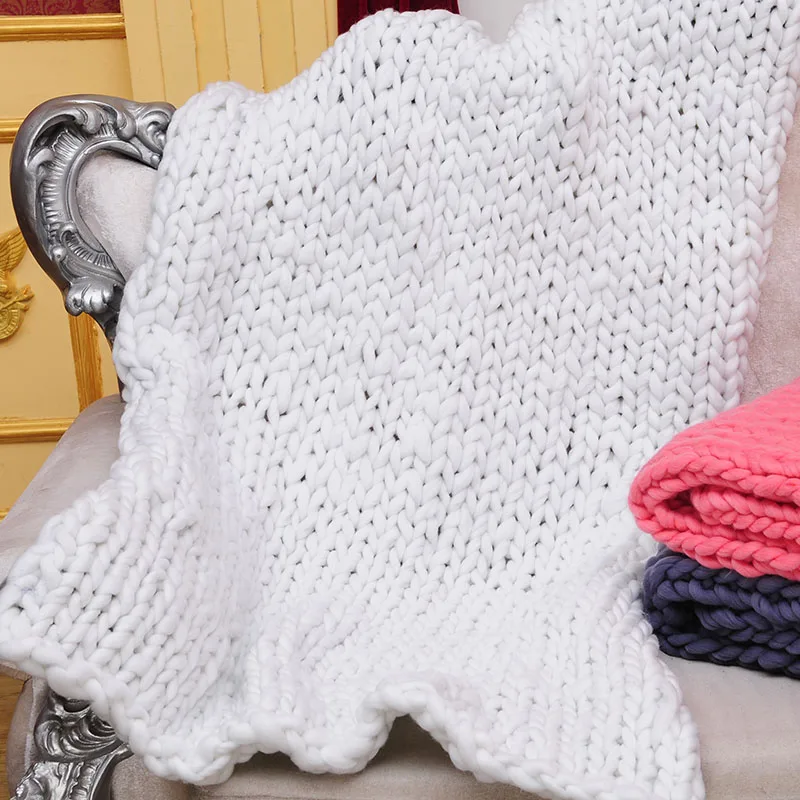 130x170 см мягкое ручное вязаное одеяло для зимний лежак диван самолет плед Толстая