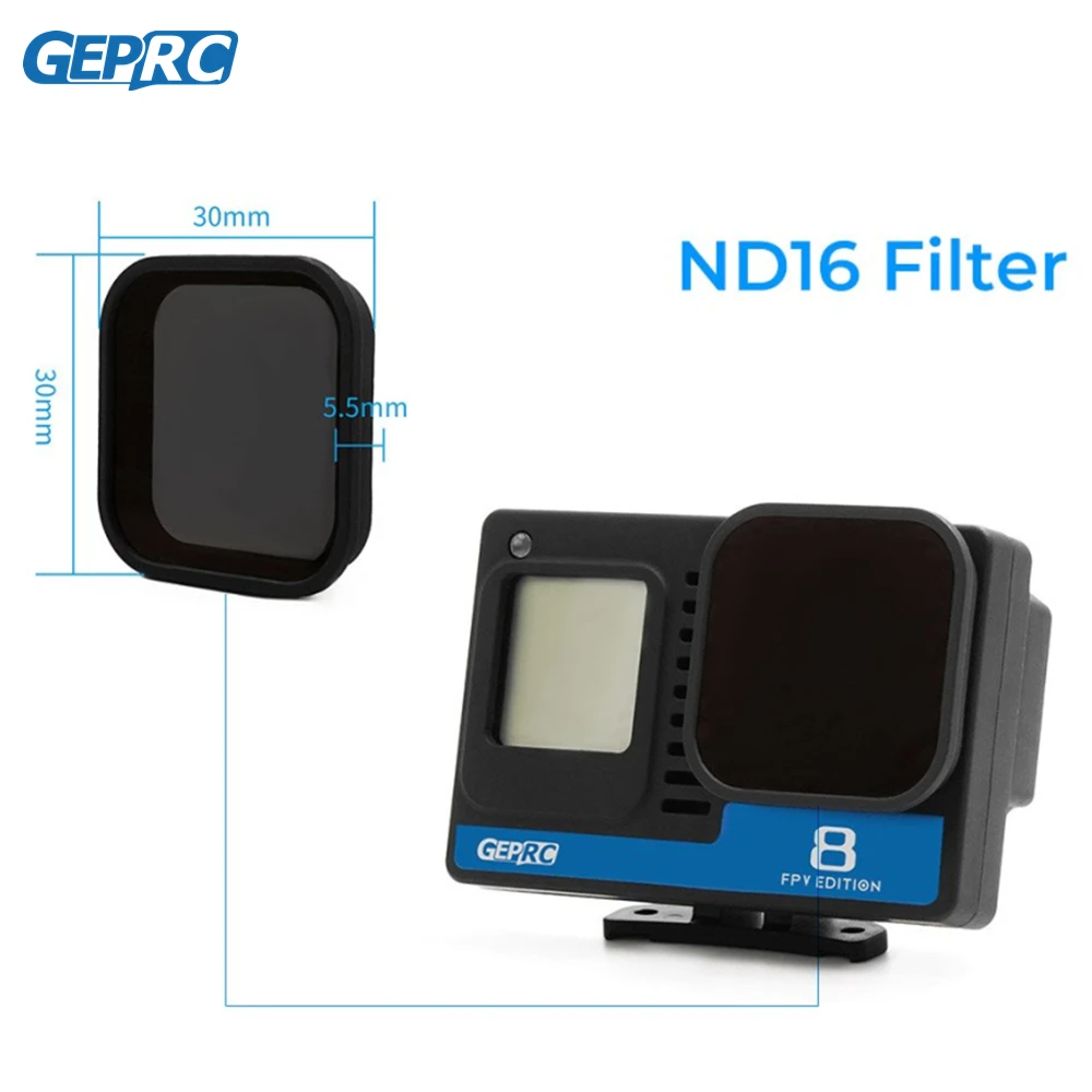 Фильтр нейтральной плотности GEPRC ND16 со стеклянной линзой для Hero 8 гонок на