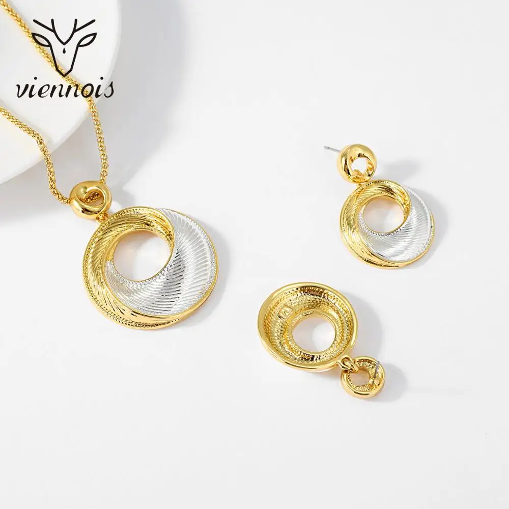 Новинка от Viennois набор украшений для женщин круглым носком острый ожерелье серьги