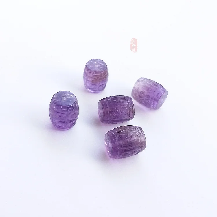 Бусины россыпью с аметистом Резной Столб 12*8 мм для изготовления ювелирных