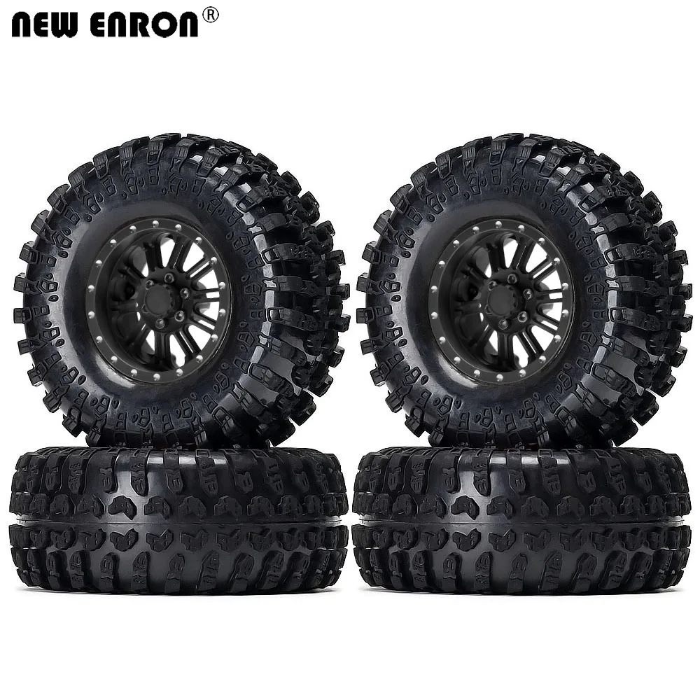 

NEW ENRON Alloy 2.2" 10 Double-spokes Beadlock Wheels Rim & Rubber Tires for 1/10 RC SCX10 II 90046 90047 Traxxas TRX-6 Wraith