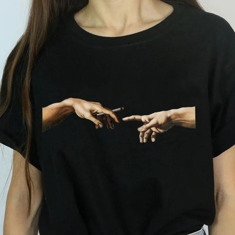 Женская футболка с принтом Микеланджело на Хэллоуин женская летняя в стиле