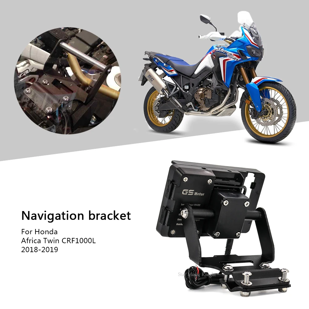 For Honda Africa Twin CRF1000L 2018-2019 Motorcycle windshield Stand Holder Phone Mobile Phone GPS Navigation Plate Bracket