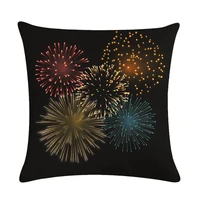 colorful fireworks pattern cushion cover 45x45cm fauxlinen throw pillows for sofa couch black pillowcase living room home decor