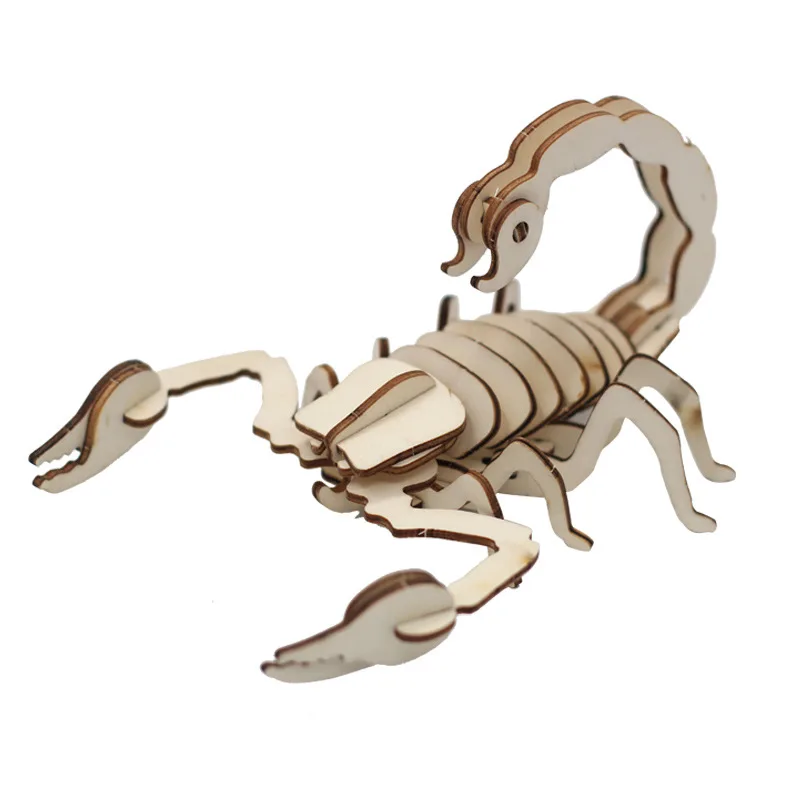 

Wooden Puzzle 3D Stereo Model Children's Puzzle Decompression Toy DIY Handmade Gift Animal Assembly Ornaments