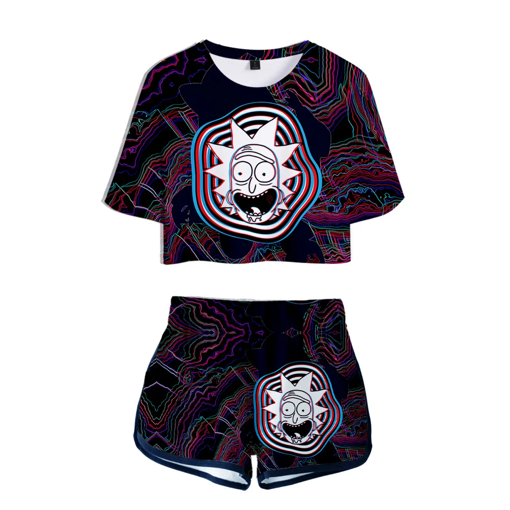 Новинка хит продаж Женский комплект из двух предметов Рик и Морти модный летний