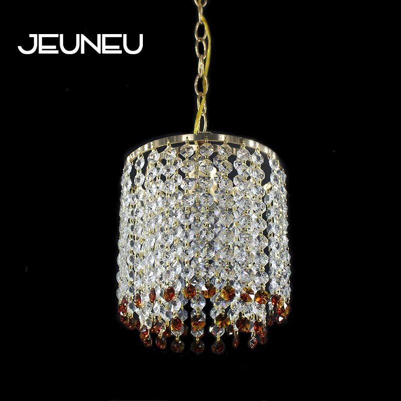 

Потолочная люстра в стиле ретро, Светодиодная лампа E27, железный хрустальный светильник в американском стиле, современное освещение для гос...