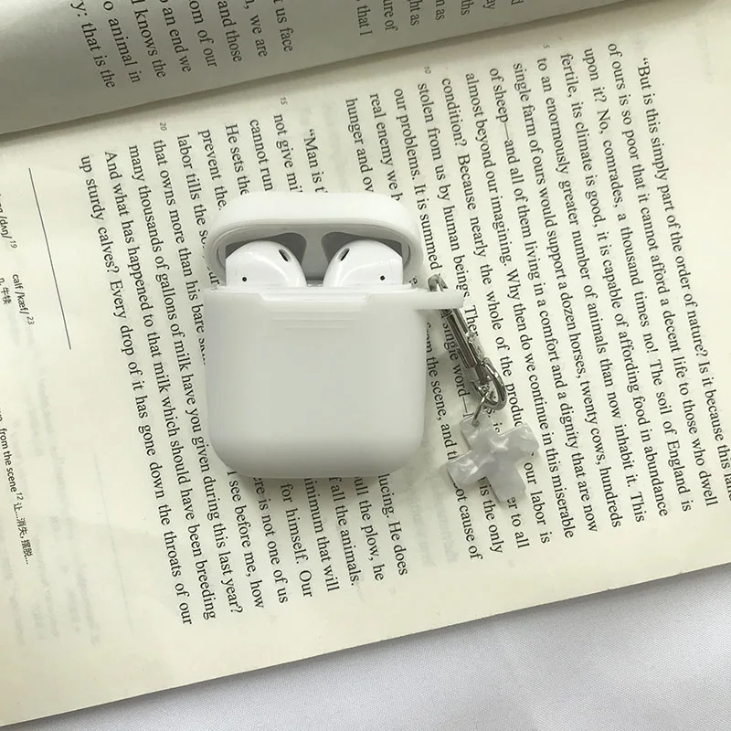 DIY милый силиконовый чехол для Apple аксессуары для airpods Bluetooth наушники защитный чехол мультфильм сумка анти-потеря ремень
