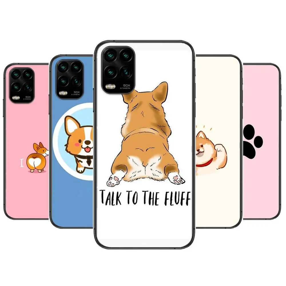 

Cartoon Corgi animal cartoon Phone Case For XiaoMi Redmi Note 11 10 9S 8 7 6 5 A Pro T Y1 Anime Black Cover Silicone Back Pre st