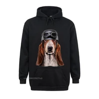 basset hound dog biker in motorcycle helmet hoodie tees coupons normal cotton men hoodie printed on