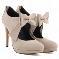 nestest fashion style nightclub flock women high heels shoes 11cm platform pumps candy color bow wedding plus size 5 10