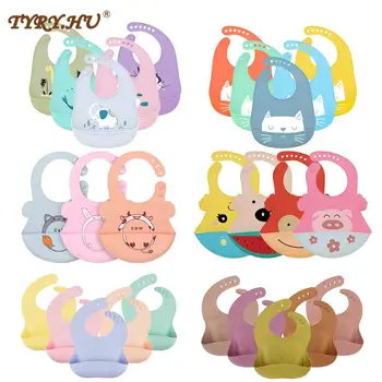 Baby Bib for Newborn Cute Cartoon Print Kid Feeding Arpon Waterproof Baby Bibs Silicone Adjustable Food Saliva Towel Burp Cloth