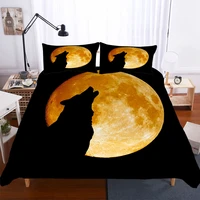 complete double bed duvet cover wolf under the moon bedding clothes for adult with pillowcases king single size