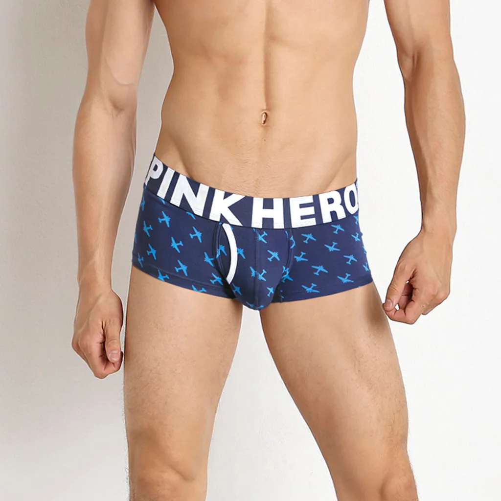 Pink Heroes хлопковое Мужское нижнее белье, боксеры, спортивные шорты, легкие, с коротким рукавом с мультяшными принтами дуга Чехол из дышащего хлопка, фирменные, нижнее белье трусы-боксеры Homme