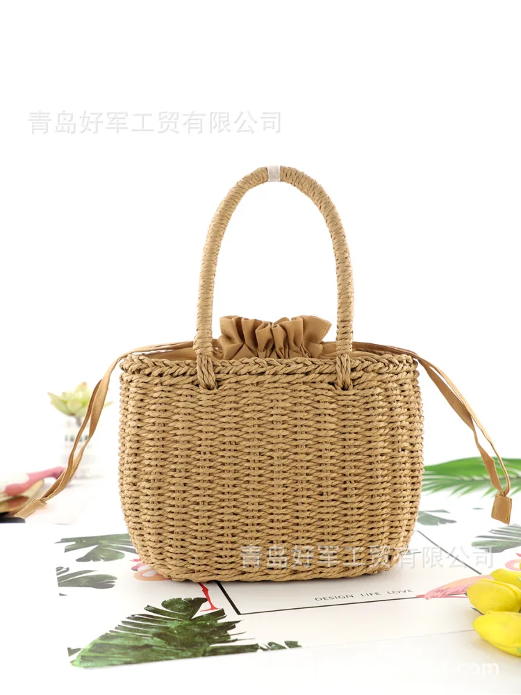 

2021 new paper rope portable straw woven bag fashion casual woven bag beach bag