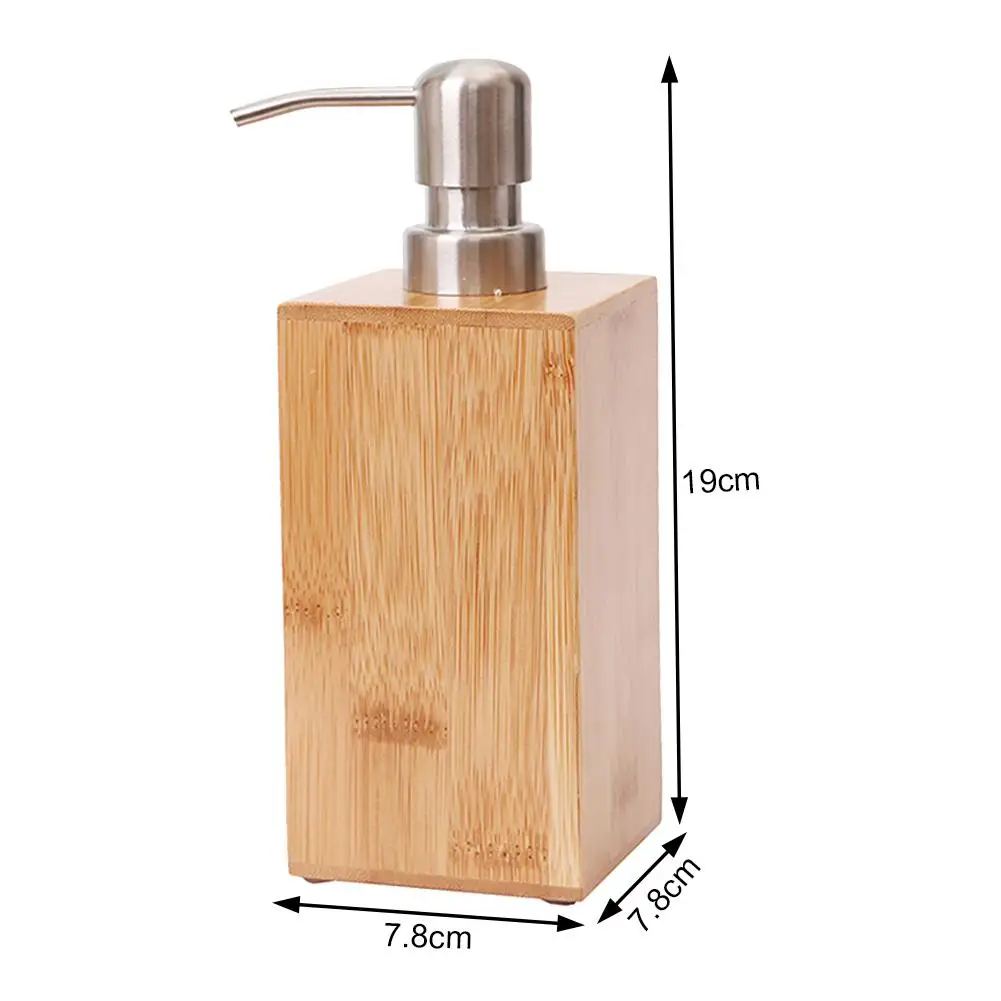 

Natural Bambooe Shampoo Shower Bottle Liquid kitchen Soap Dispenser Dish bottle Hand Sanatizer Dispenser Refillable for Bathroom