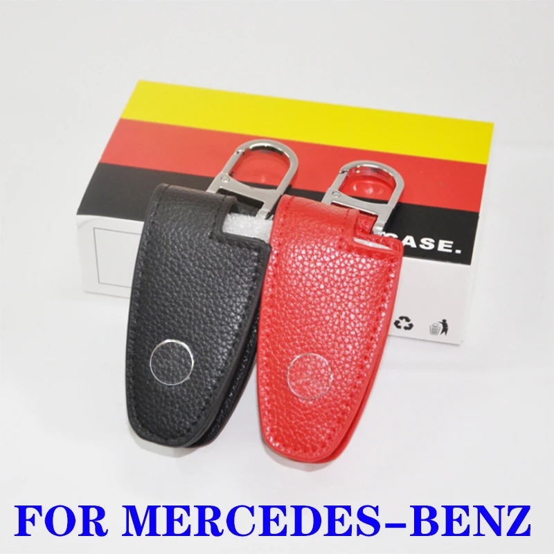 

For Mercedes-Benz B,C,E,S ,GLK300, CLA CLS ML GLA GLE New Leather Car Remote Key Case Cover Holder Key Chain Keyring Men Women