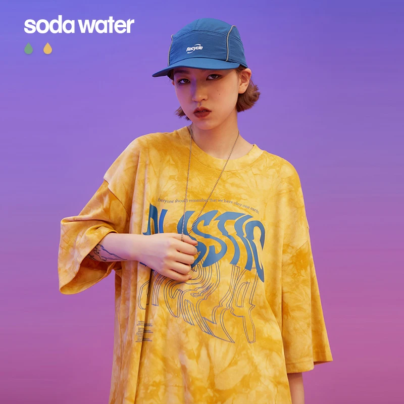 SODAWATER/футболки для девочек с буквенным принтом футболка большого размера женская
