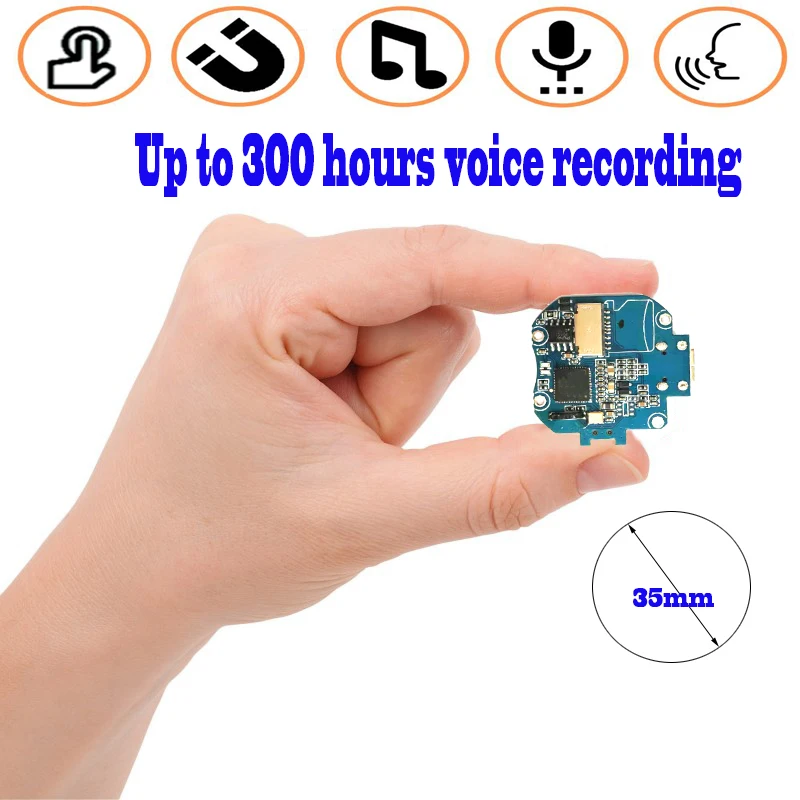 

DIY HD 300 Hours Small Voice Record Activated Mini Secret Audio Recorder Module Clear Sound for Stuffed Animals/Gift/Toy MP3