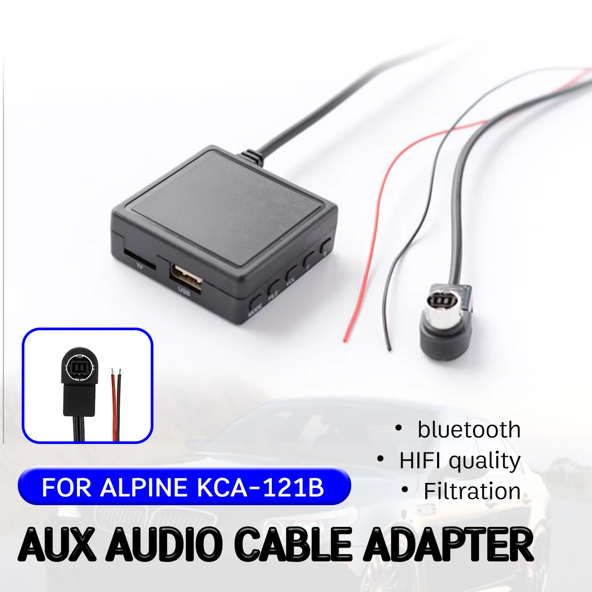 Bluetooth Aux кабель приемника с USB микрофон для ALPINE адаптер громкой связи 9887/105/117/9855/305S |