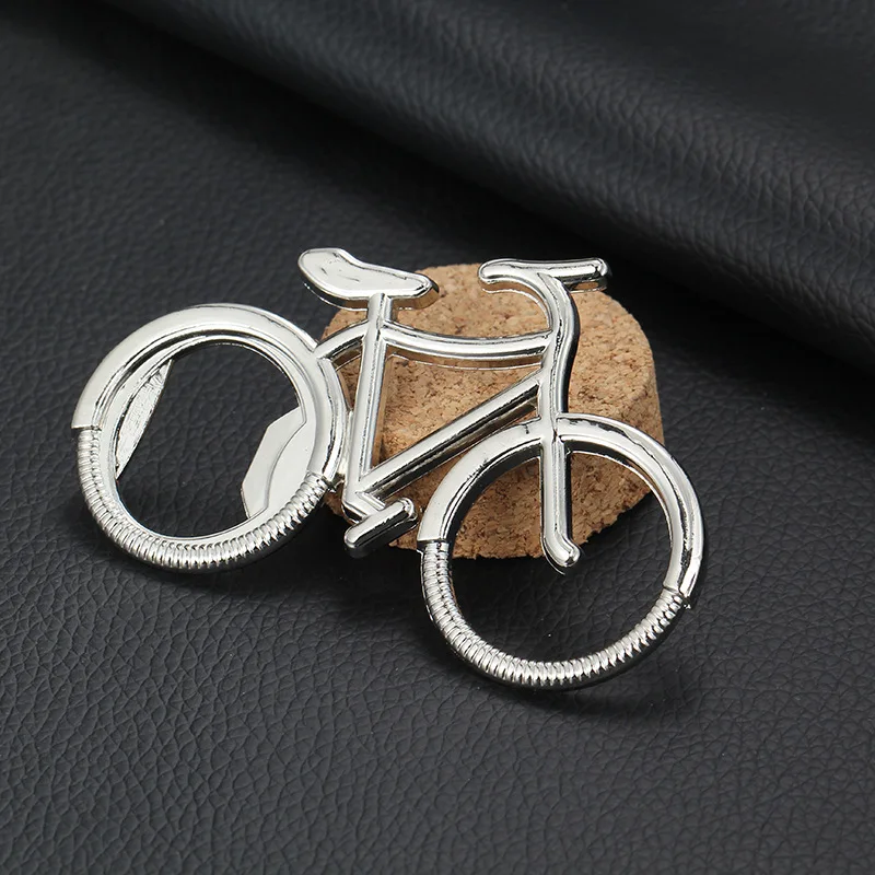 

6 Pieces Bicycle Bottle Opener,Novelty Metal Bike Shaped Beer Bottle Opener Tools Keychain Key Ring for Men Women,Silver