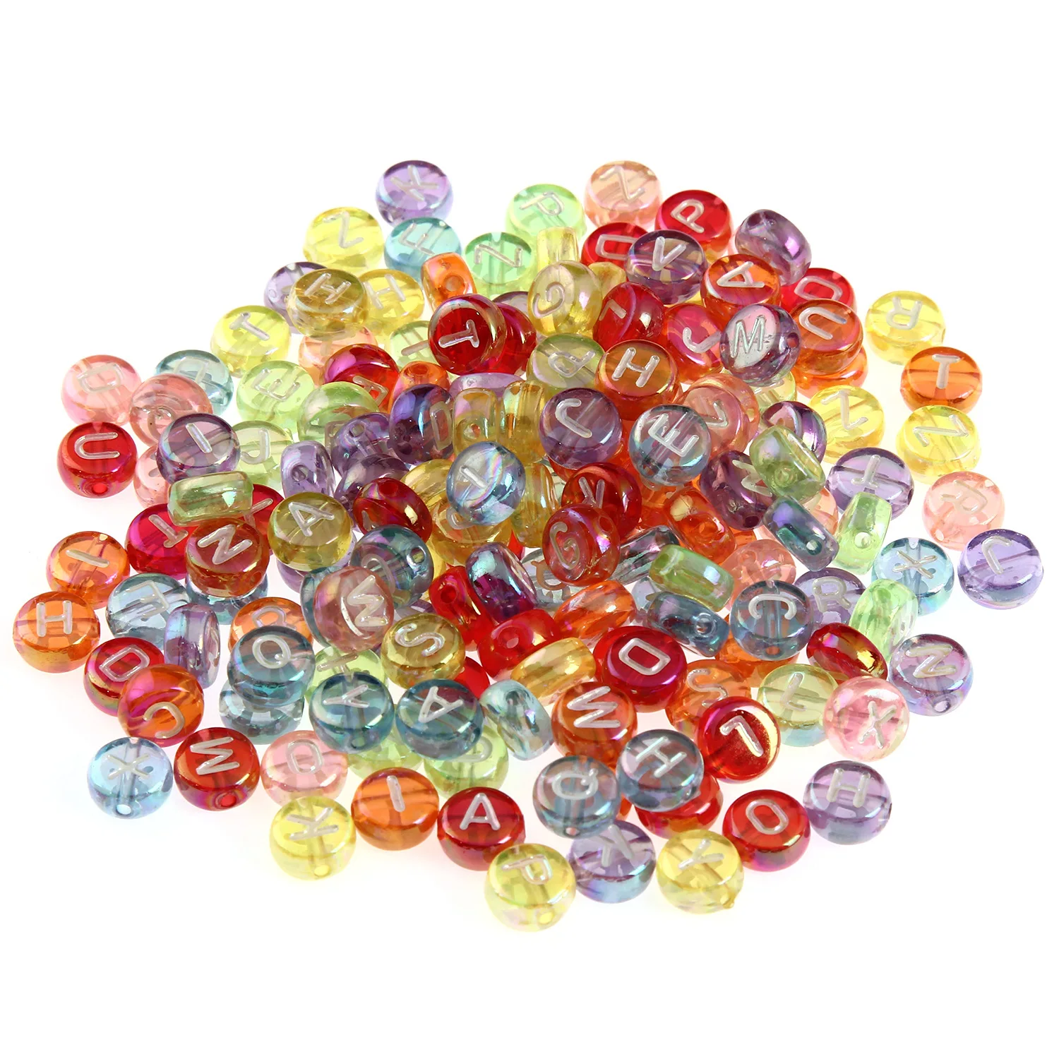 

100pcs 4x7mm Acrylic Round Letter Spacer Beads colorful Alphabet Number Beads for Jewelry Making DIY Necklace Bracelet