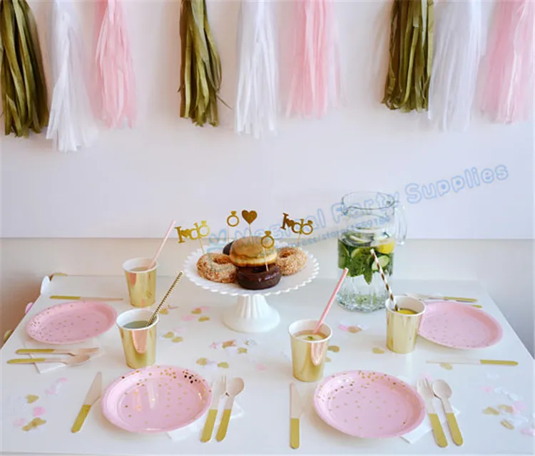 

64pcs 7inch/18cm Pink Polka Dot Paper Plates 1st Birthday Garden Paper Plates Baby Girl Pink Princess Party Tableware