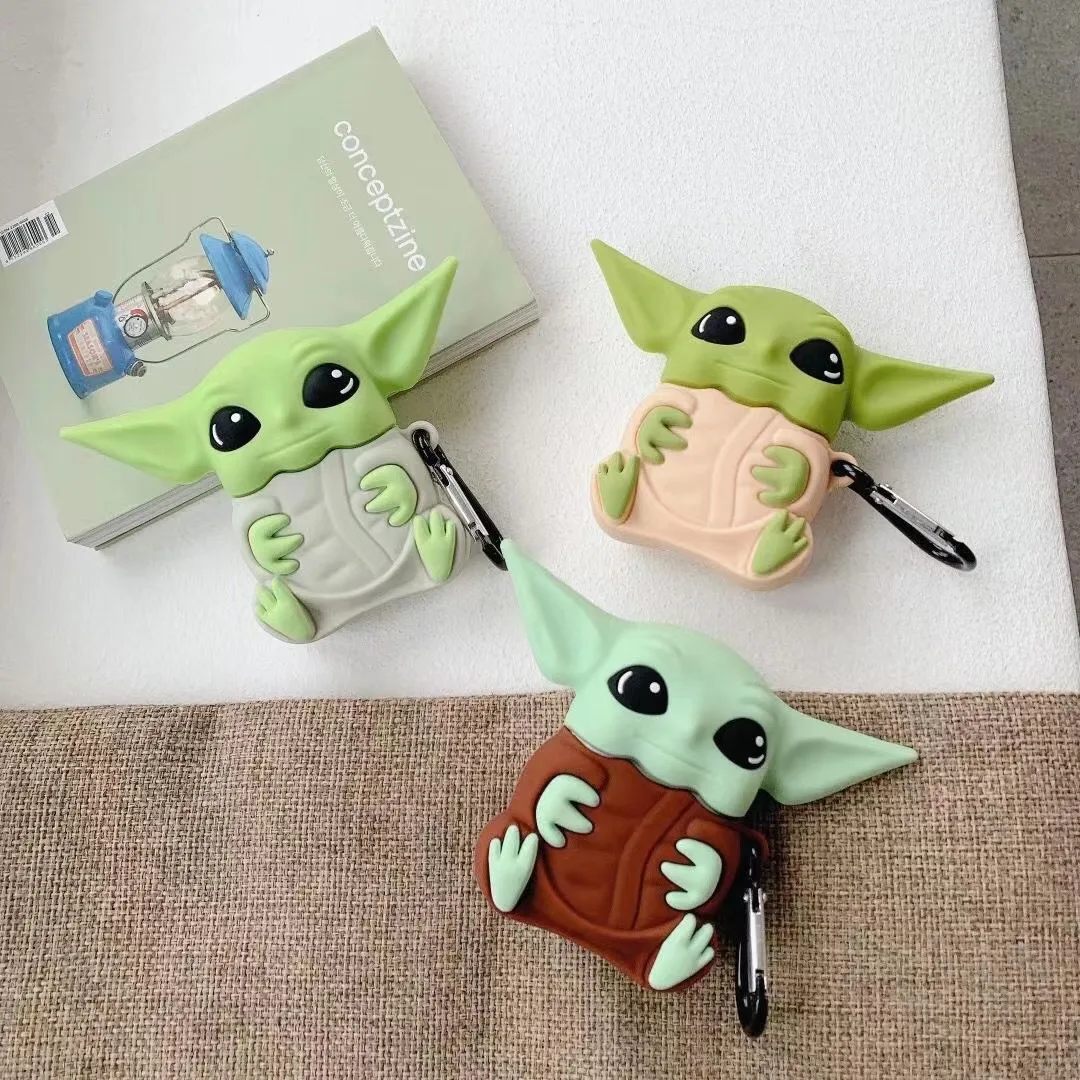 

Star Wars The Mandalorian Baby Yoda AirPods 1/2 Silicone Anti-drop Bluetooth Earphone Cases Cartoon Kawaii Yoda Gifts