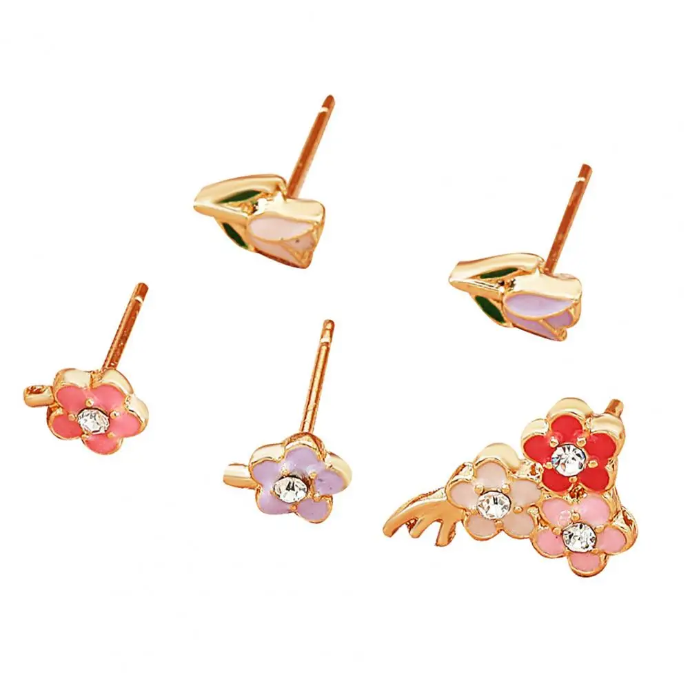 

Accessory 5Pcs Trendy Sweet Cute Stud Earrings Wear Resistant Ear Studs Cute for Dating
