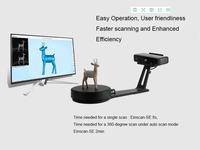 HE3D Настольный белый светильник Einscan-SE 3D сканер, сохранить как STL файл, быстрый, универсальный, простой и быстрый, совместимый с 3D печатью
