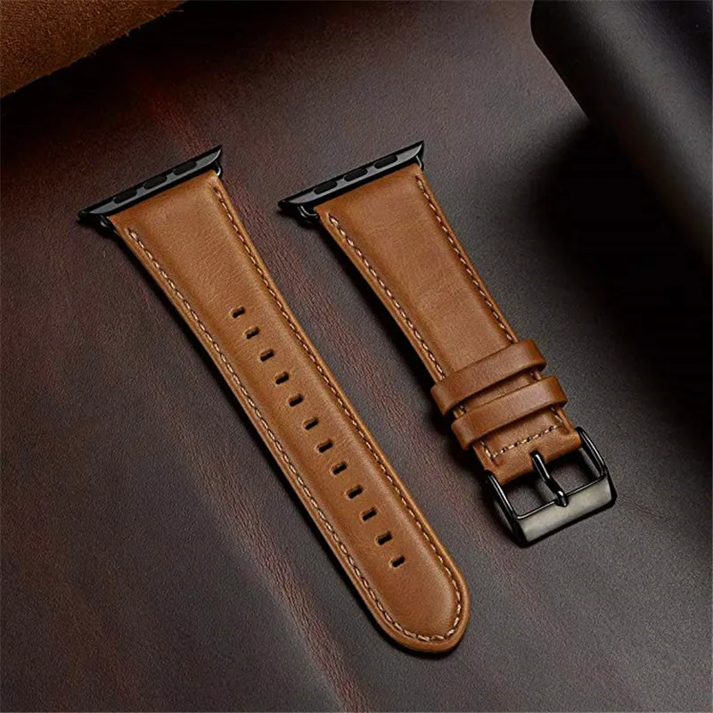 Ремешок из натуральной кожи для Apple Watch band 38 мм 40 42 44 браслет iWatch Series 5/4/3/2/1