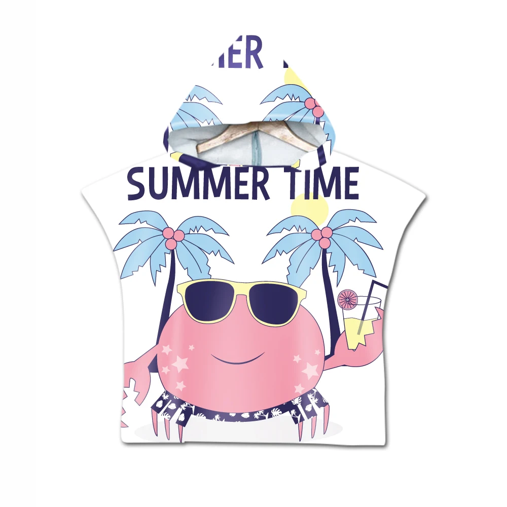 Темно-серый New Children Mermaid Cute Cartoon Hooded Cloak Beach Towel Animal Printed Microfiber Baby Boys Girls Kids Swimming Bath Towel - Цвет: Темно-серый