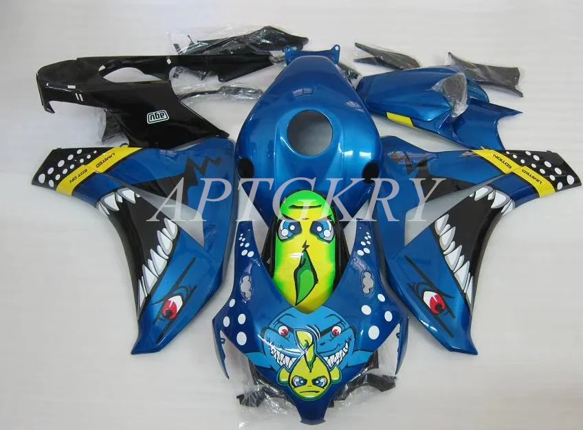 

Новый комплект обтекателей для мотоцикла из АБС-пластика, подходит для Honda CBR1000RR 2008 2009 2010 2011 1000RR, кузов под заказ, Синяя акула