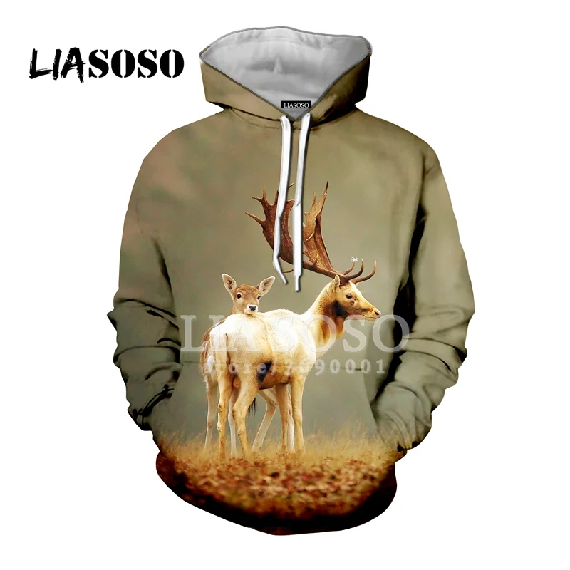 21 LIASOSO, новинка, повседневные, забавные, с оленем, лосем, деревьями, снегом, с 3D принтом, для женщин и мужчин, толстовки с капюшоном, свитера, пуловер, Harajuku, уличная одежда, X0254 - Цвет: 21