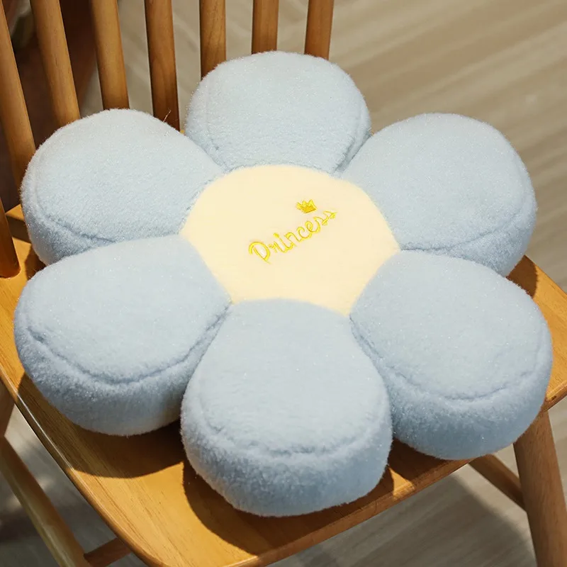 구매 새로운 핫 45cm 캔디 색상 꽃 봉제 인형 의자 쿠션 카펫 바닥 베개 홈 파티 장식 친구 여자 생일 선물