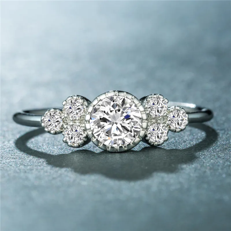 Новые модные креативные свадебные кольца элегантные круглые циркониевые