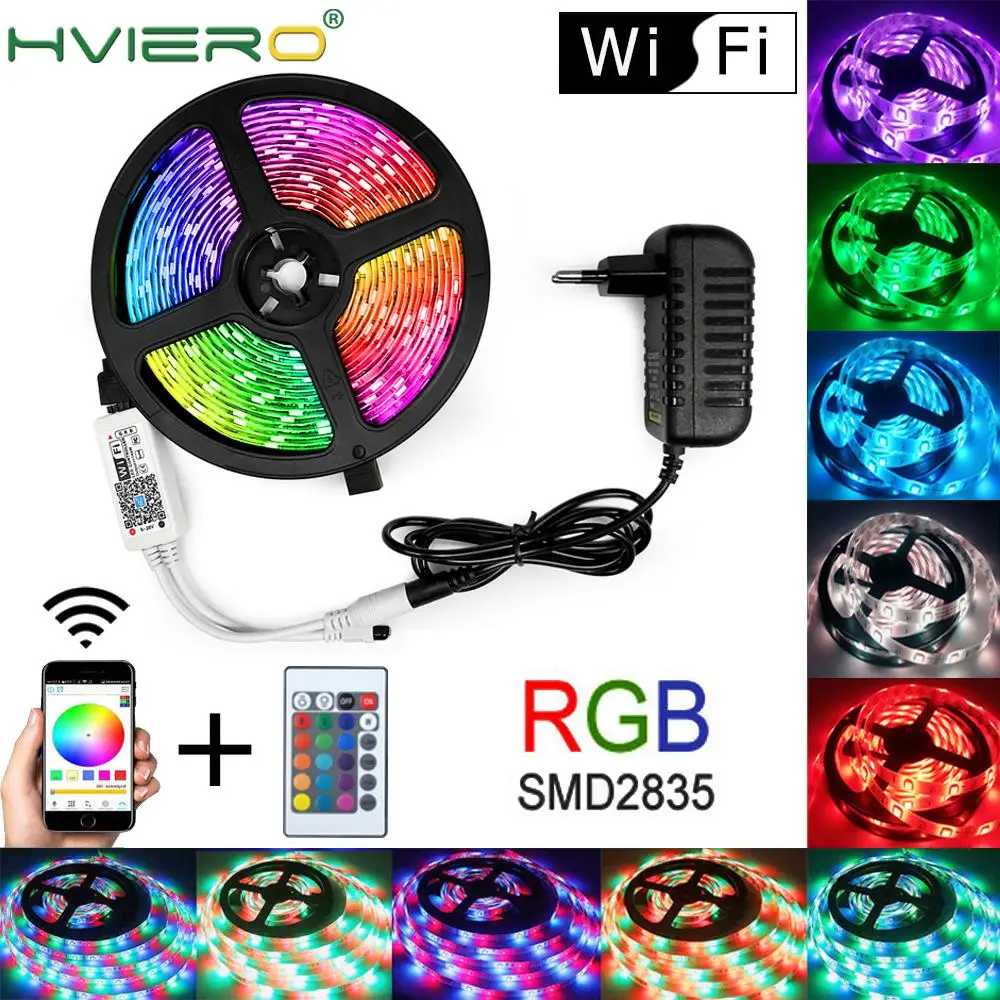 WIFI RGB водонепроницаемый светодиодный светильник 5 м 10 15 DC12V Fiexble ленточный