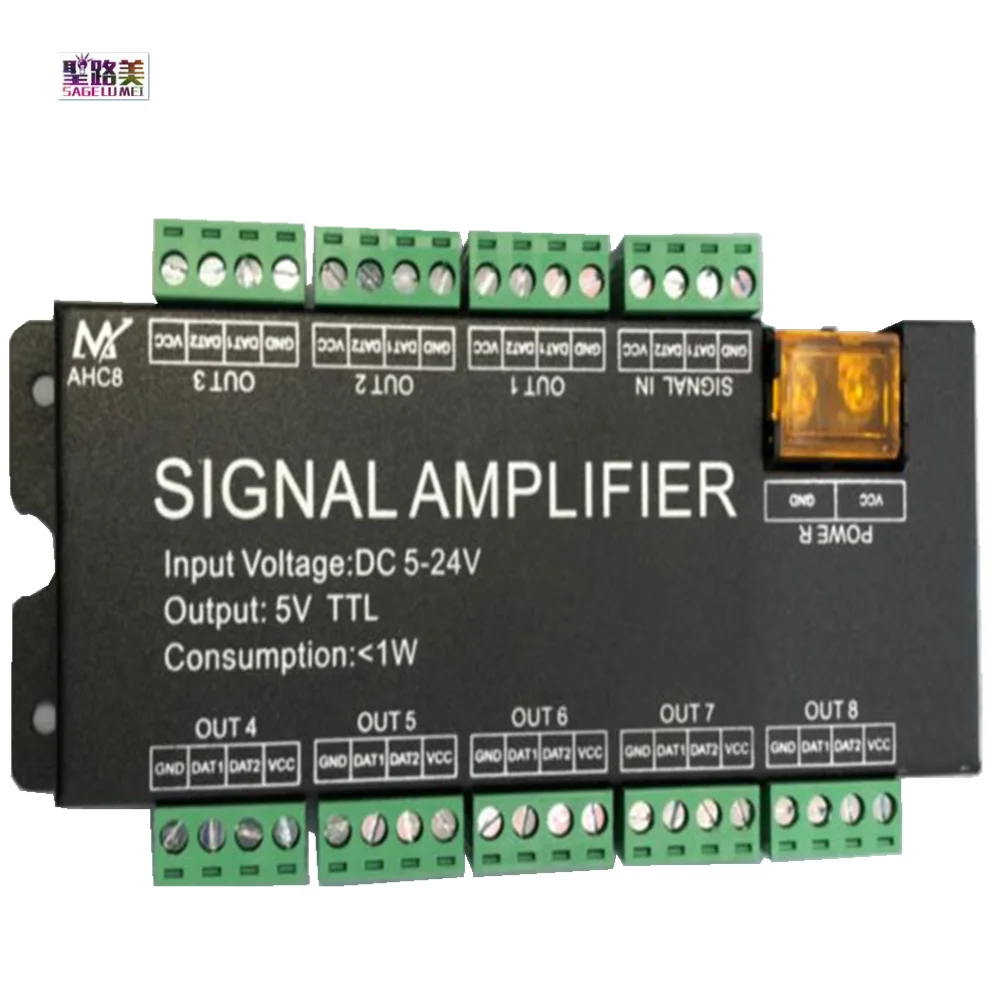 Новый AHC8 DC12V 24V 8 каналов 8CH SPI TTL сигнал синхронизатор светодиодный Усилитель Выход