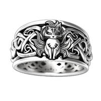 new simple male and female temperament punk style retro nine tailed demon fox ring valentines day gift jewelry wholesale