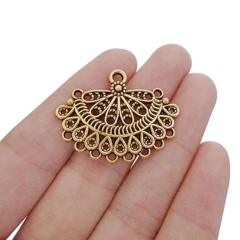 20x Античная Золотая открытая полукруглая люстра подвески для сережек и ожерелий