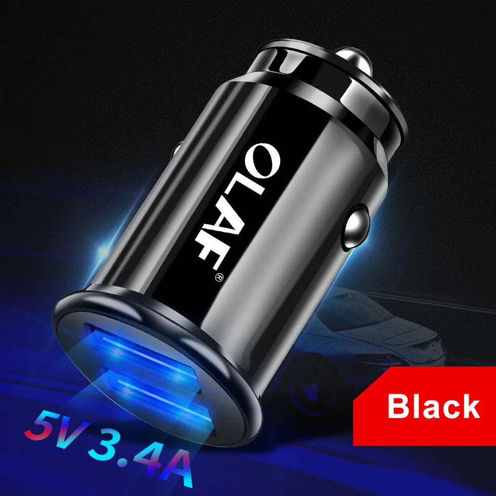 Автомобильное зарядное устройство OLAF 5 В 3 а с двумя usb-портами для Xiaomi mi 9 Red mi Note 7 samsung S10 S9 mi ni Fast Car USB зарядное устройство адаптер для iPhone X 8 7