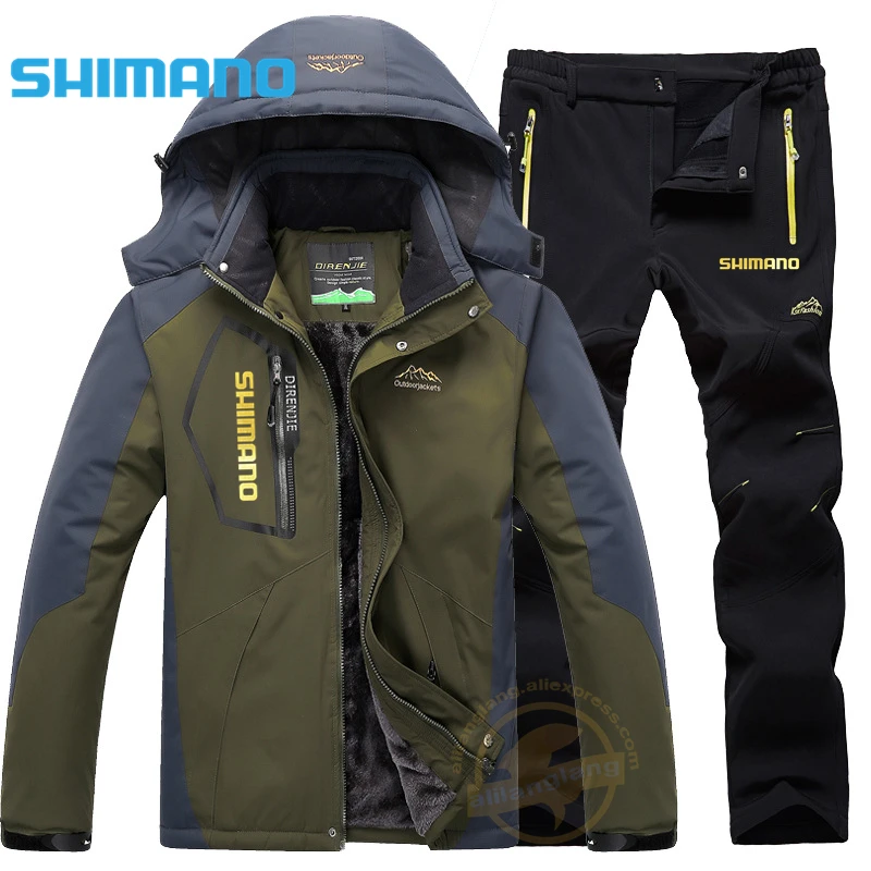 

Куртки для рыбалки SHIMANO, уличная спортивная одежда для рыбалки, зимние Бархатные костюмы для рыбалки, Мужская водонепроницаемая ветрозащит...
