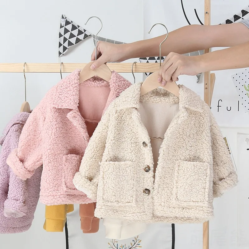 

Baby girls warm outerwear winter toddler fashion thick velvet coats clothes for bebe girl children casual jackets outfits 1 2 3Y