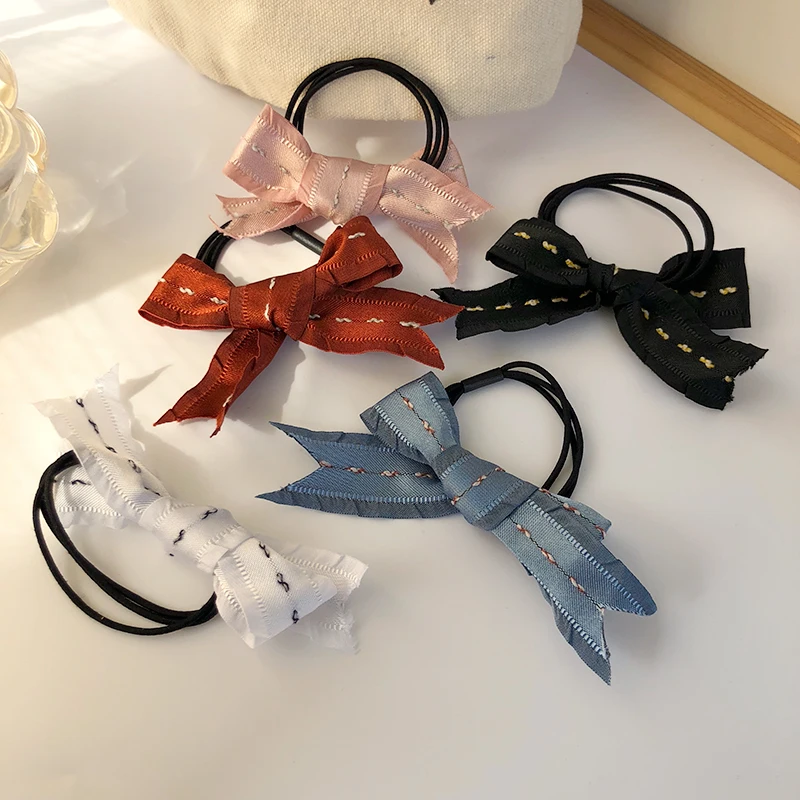 

Sweet Girls Colorful Nylon Small Elastic Hair Bands Bowknot Hair Holder Scrunchie Ponytail Headband Hair Accessories