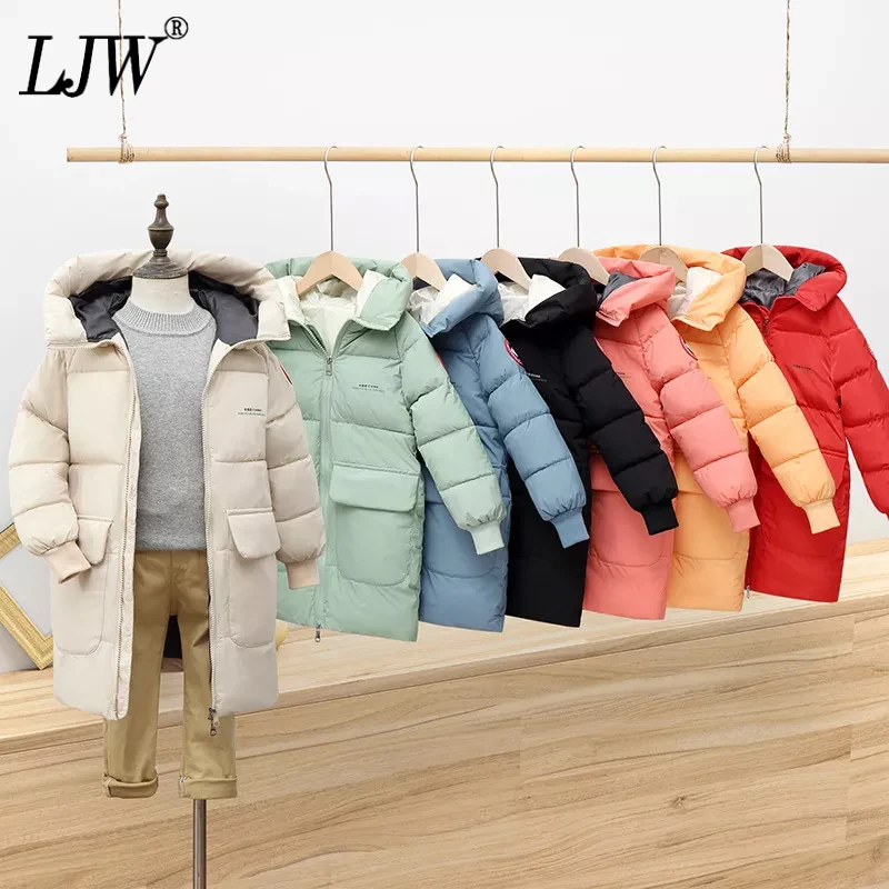 

Зимняя куртка для мальчиков, пальто, Толстая теплая длинная куртка одежда для мальчиков детская куртка с капюшоном хлопковое пальто для От 4...