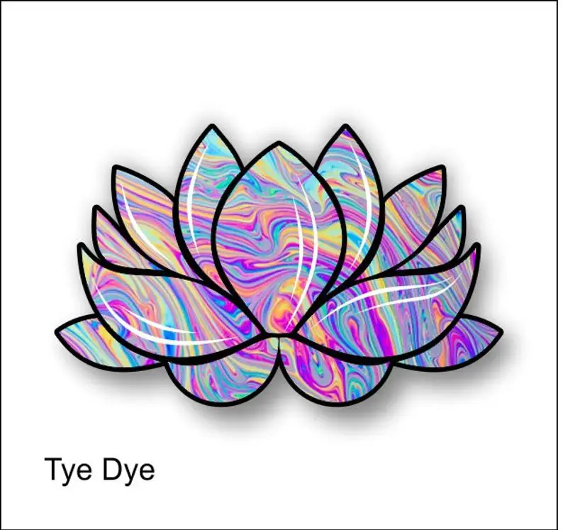 

lotus flower tye dye sticker / decal **Free Shipping**