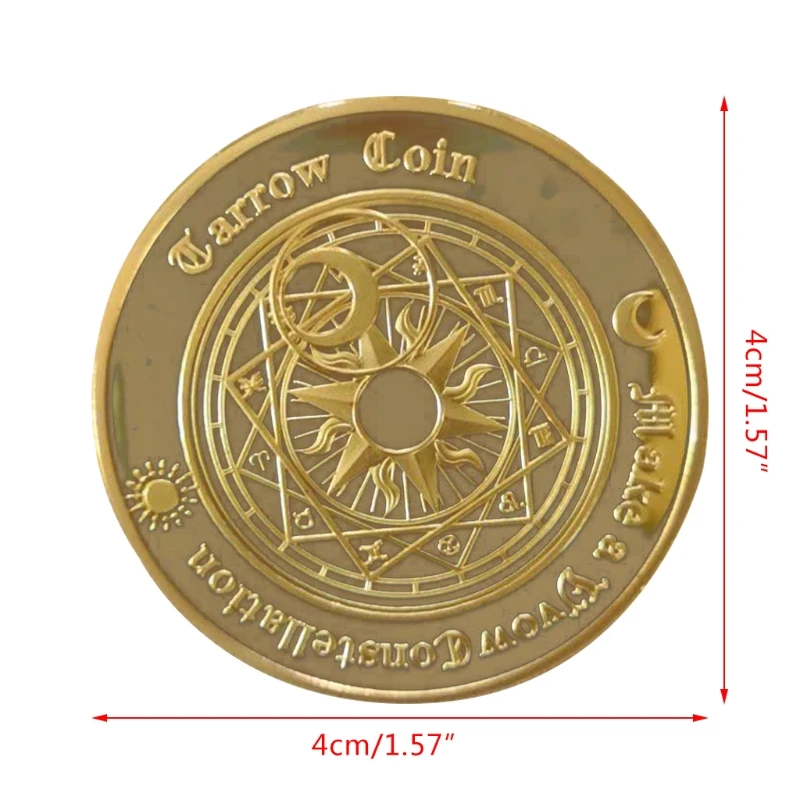 

Gold Plated Sun Moon Divination Coin Lucky Constellation Collection Art