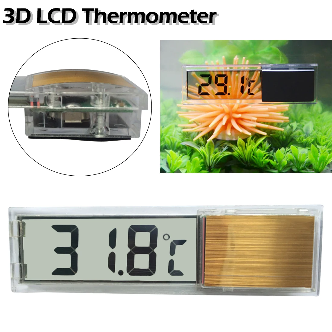  45C 80C аквариум Температура измерительные инструменты 3D с украшением в виде