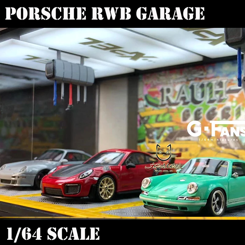 

Model Car 1/64 Diorama Maintenance Scenery Parking Lot USB LED Acrylic Lighting Gift Collection