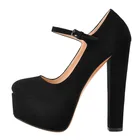 Туфли-лодочки женские Richealnana, на платформе, с ремешком на щиколотке 16 см, с круглым каблуком, с пряжкой, большие размеры